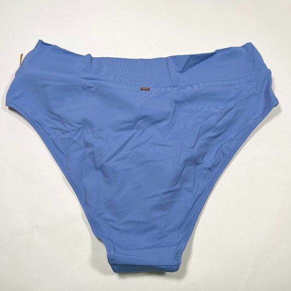 Victoria Secret Pink XXL 2XL High Waist Bikini Bottom High Leg V Front Blue - Picture 3 of 5